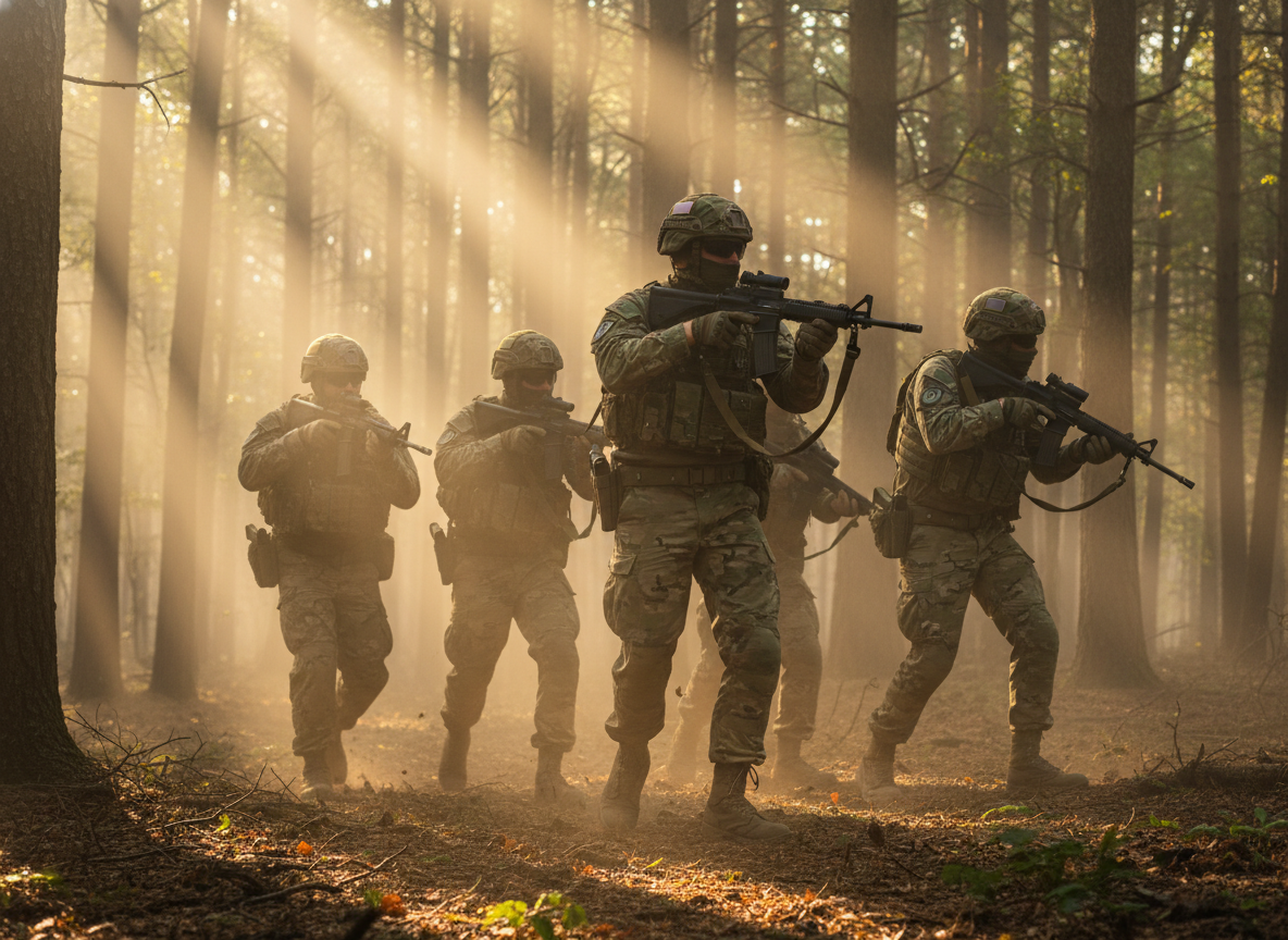 Airsoft woodland exterior